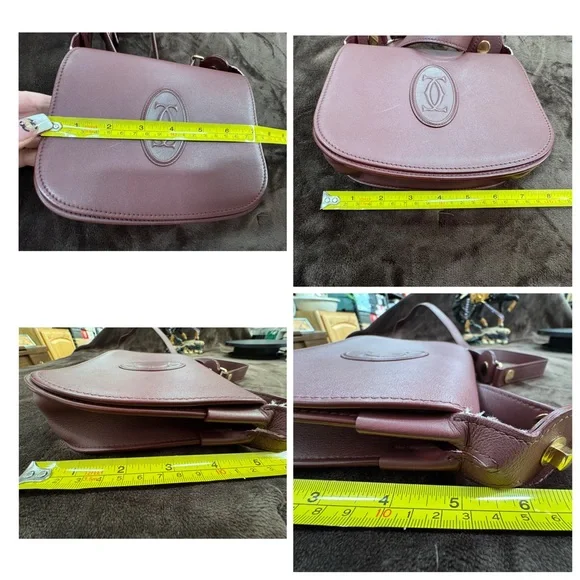 Cartier Rare Wine Leather crossbody with Cartier engraved Mirror EUC - Picture 12 of 12